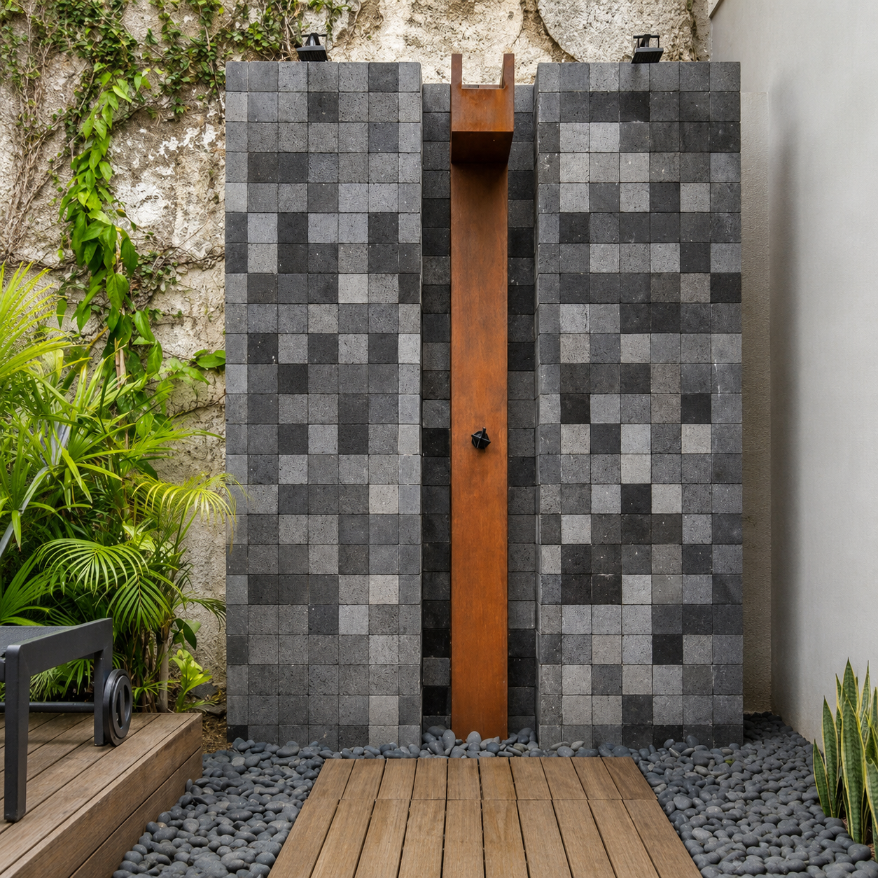 Piedra Bali Black aplicado